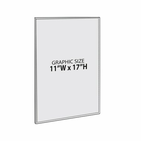 Azar Displays Clear Acrylic Magnet Back Sign Holder Frames 11'' W x 17'' H - Vertical / Portrait, 2PK 129932-2PK